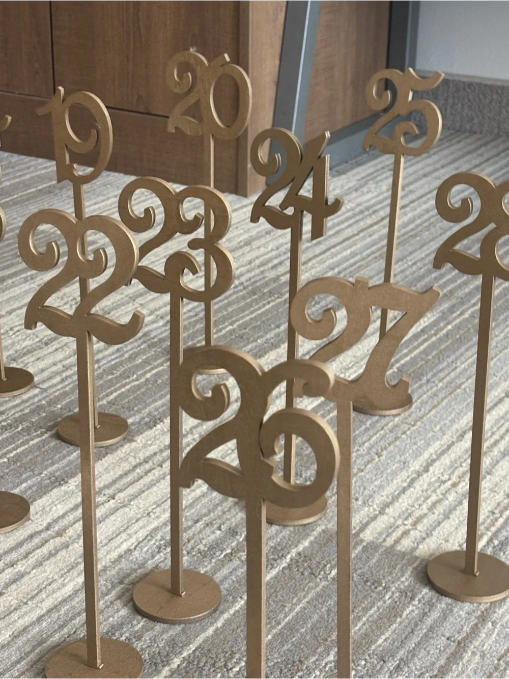 Large Lot of 44 decorative wooden signs from an original set of 1-50.